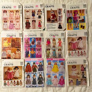 American Girl 18” Doll Clothes Sewing Patterns UNCUT Lot of 12 - Variety